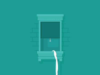 Escapee escape flat green illustration minimal tapekingkong vector window