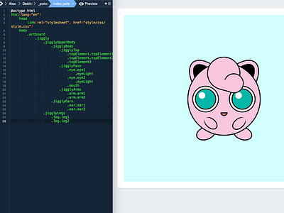 Jigglypuff CSS animation css css3 cute html html5 illustration jigglypuff pink pokemon sass scss