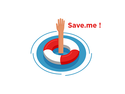 Save.me drowning fun hand help illustration logo save water