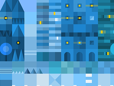 city city flat design square town