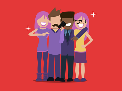 Fun Group friends fun group illustration selfie