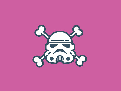 A Storm Trooper Crossbones adobe blue ion flat illustration pink star wars star wars cartoon storm trooper storm trooper cartoon vector