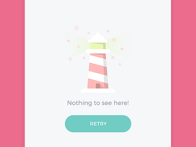 Discover empty state app empty flat lighthouse onboarding pink