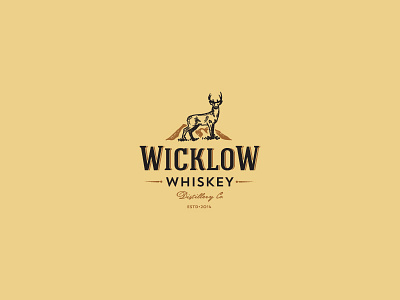 Wicklow Whiskey alcohol company deer destilery icon logo mountain whiskey