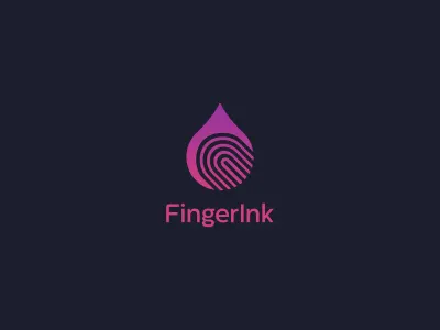 Finger Ink Logo Design brand branding design drop finger fingerprint icon identity ink logo