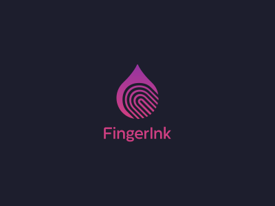 Finger Ink Logo Design brand branding design drop finger fingerprint icon identity ink logo