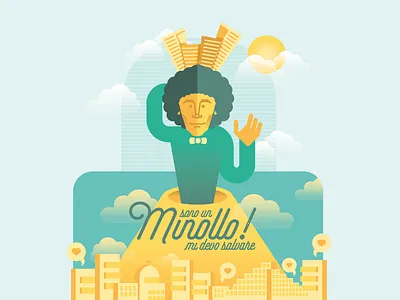 Idoli Illustrati - Massimo Troisi characters flat illustration naples napoli troisi vector