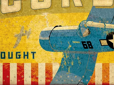 Corsair Painting 4 aircraft airforce corsair vintage warbird ww2