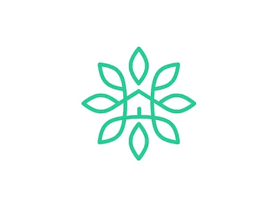 Green House green grow growth home house icon logo mark
