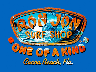 Ron Jon Surfshop | Break Tee apparel badge beach florida hand drawn logo sketch summer surf surfing texture