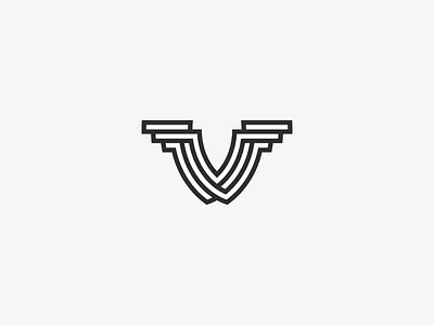 Twisted V branding logo mark monogram symbol twisted v vector