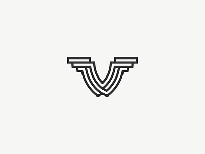 Twisted V branding logo mark monogram symbol twisted v vector