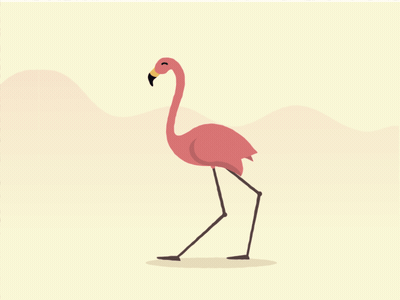 Flamingo Stroll 2d animal bird character cycle flamingo gif loop pink run walk