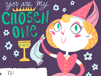 Princess Valentine flat illustration lettering princess valentine