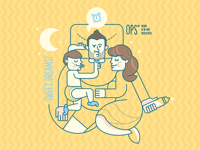 OPS - Origini di un papà sprovveduto characters dad dreams family flat illustration mam son sweet vector