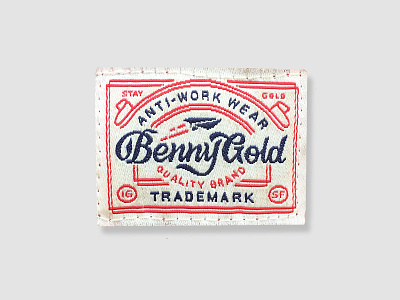 Anti-Work Wear badge benny gold label lock up type