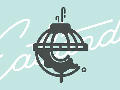 Eatlando v2 branding donut e eat food fountain icon logo mark orlando script