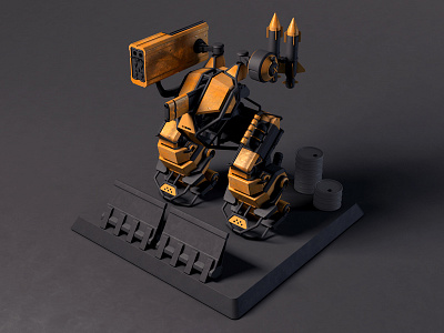 War Baby 3d c4d cinema 4d force power robot walker war baby