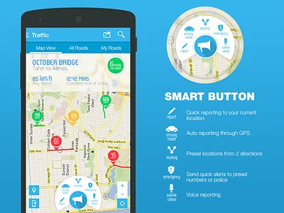 Traffic Navigation App interface maps navigation traffic ui user interface userexperience ux wasalny