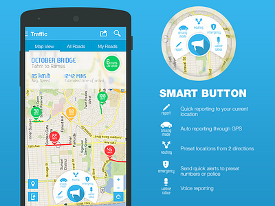 Traffic Navigation App interface maps navigation traffic ui user interface userexperience ux wasalny