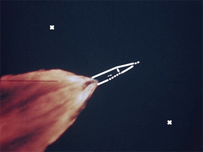 Lift off animate astronaut colour and lines icon illustration ship space thumbprint