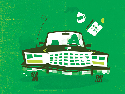 Towanda cars green illustration