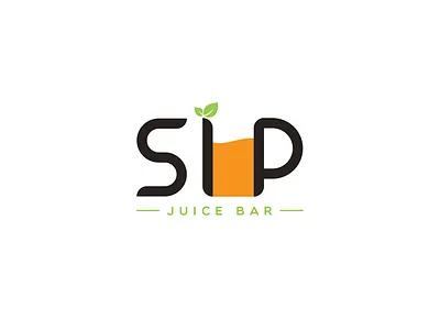 SIP logo branding fresh illustration juice logo minimal typography vector