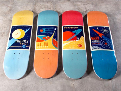 Cosmonaut Series / Element color block cosmos design element skateboards fullcolorcanvas illustration jarrod bryan skateboarding spaced out