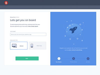 Awesome Rocket illustration onboarding rocket steps