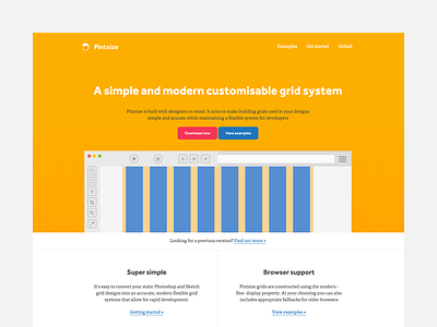 Pintsize Home Page flat grid ui design web design