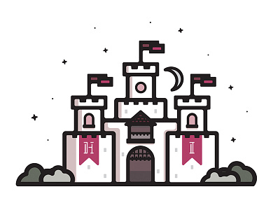 Castle castle debut flag hello icon shrubbery