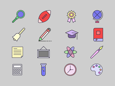 Back to school Icon set by magnigenie icon school set