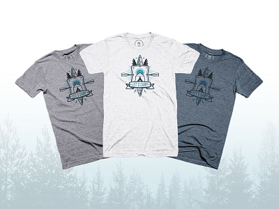 Lets Camp T-Shirt badge camping canoe crest minimal nature outdoors paddle sun tent trees tshirt