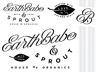 EarthBabe branding hand lettering logo pattern typography