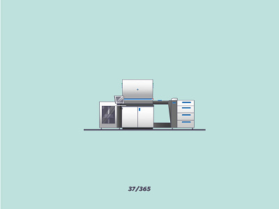 'Hp indigo press 5500' Challenge 037/365 5500 flat graphic hp icon illustration indigo paper printer printing productivity vector