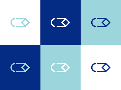 Personal brand identity, marque blue cm designer logo marque minimal pencil personal branding teal