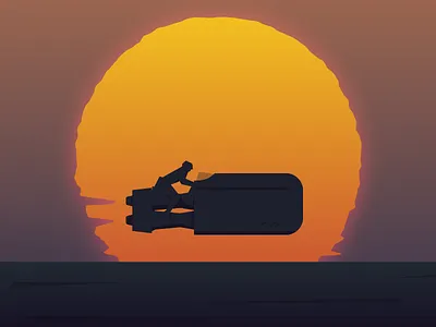 Rey illustration jakku rey speeder star wars