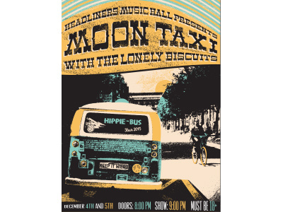 Moon Taxi Poster concert poster graphic design illustration music poster typography