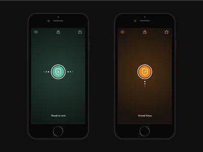 Arm Screen Exploration alarm mobile ui.