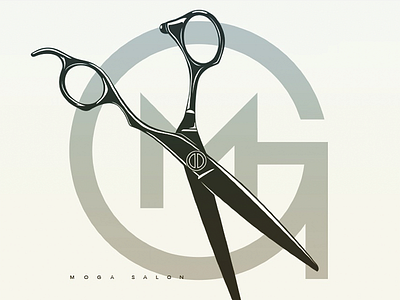 MOGA Salon Brand Implementation hair hair salon illustrator logo logo design moga salon scissors vector