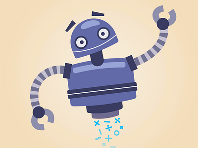 Math Bot character fun illustration kids robot