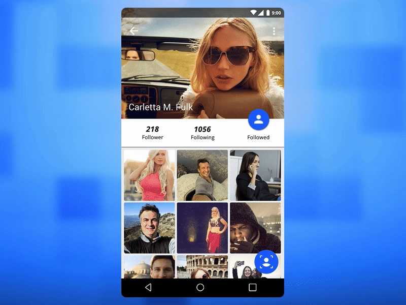 Profile animation android animation app application material material design mobile profile ui user