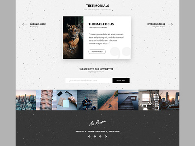 Testimonials section, instagram feed and footer design card email feed footer input instagram pattern quotes slovakia social subscribe testimonials