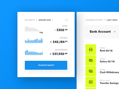 Bank Account Statistics Widget account bank dashboard investments money payment savings statistics transaction ui userinterface widget