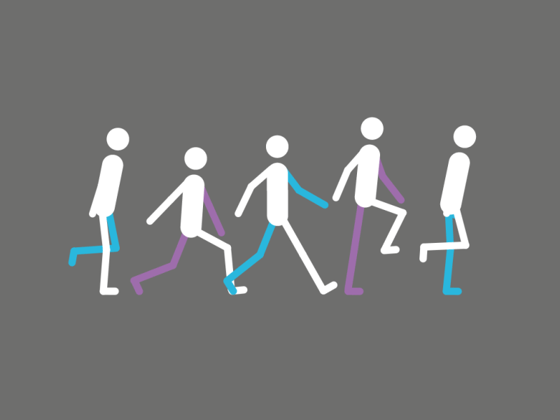 Walk cycle animation flat walk cycle
