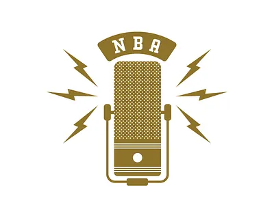 NBA Podcast Mock basketball logo mic microphone nba podcast sports starters vintage