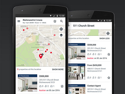 Multi-properties at a geo-code android maps