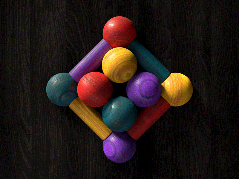 Warm Wooden Toy 3d animation blender cycles diamond gif mograph spheres tactile texture wood wooden