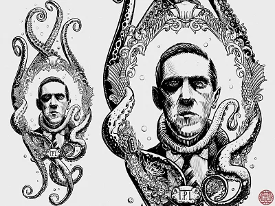 Howard Phillips Lovecraft drawing etching graphic gravure illustration ink label lovecraft print woodcut