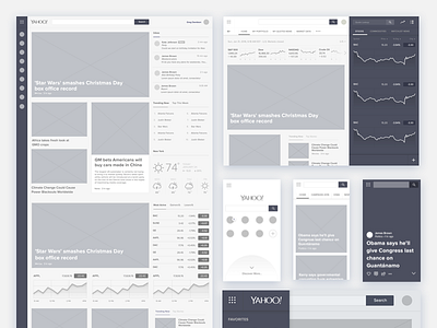 Wireframes concept news redesign uxui wireframes yahoo